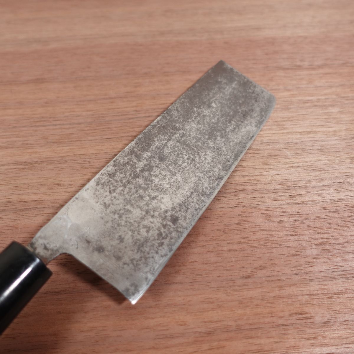Aoiri Nakiri Knife, Sharpened, Handmade, Double Bevel, Carbon Steel, Tosa Blue Steel, 170mm