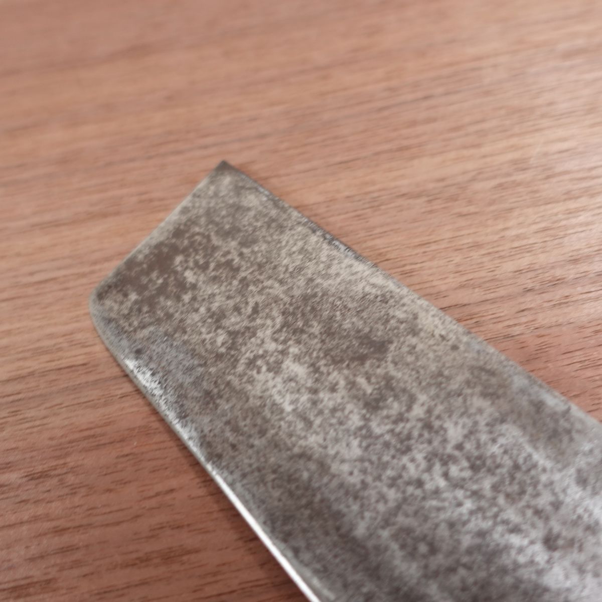 Aoiri Nakiri Knife, Sharpened, Handmade, Double Bevel, Carbon Steel, Tosa Blue Steel, 170mm