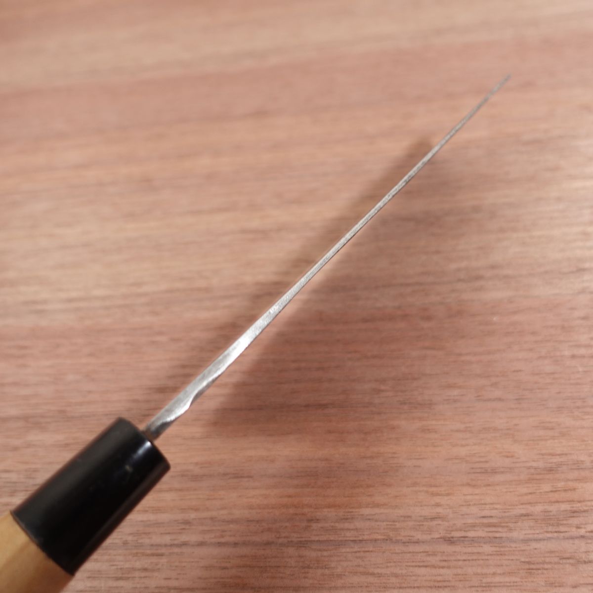 Aoiri Nakiri Knife, Sharpened, Handmade, Double Bevel, Carbon Steel, Tosa Blue Steel, 170mm