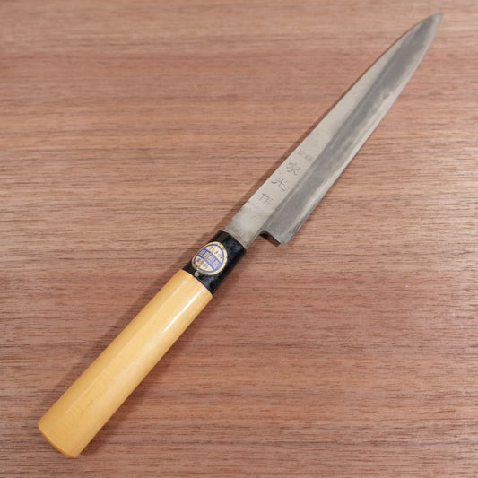 Iemitsu Yanagiba Knife, Sharpened, Sashimi Knife, Carbon Steel, Single Bevel, Made by Iemitsu, 225mm