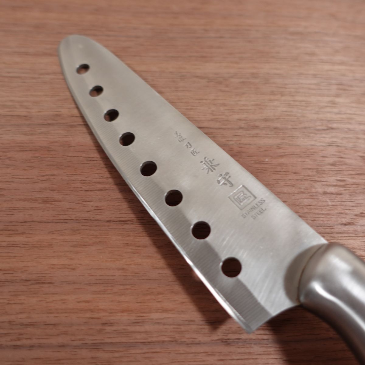 Kanemori Santoku Knife, Sharpened, Granton Edge, All-Purpose Knife, Tosho Kanemori, Mino, Stainless Steel, 170mm