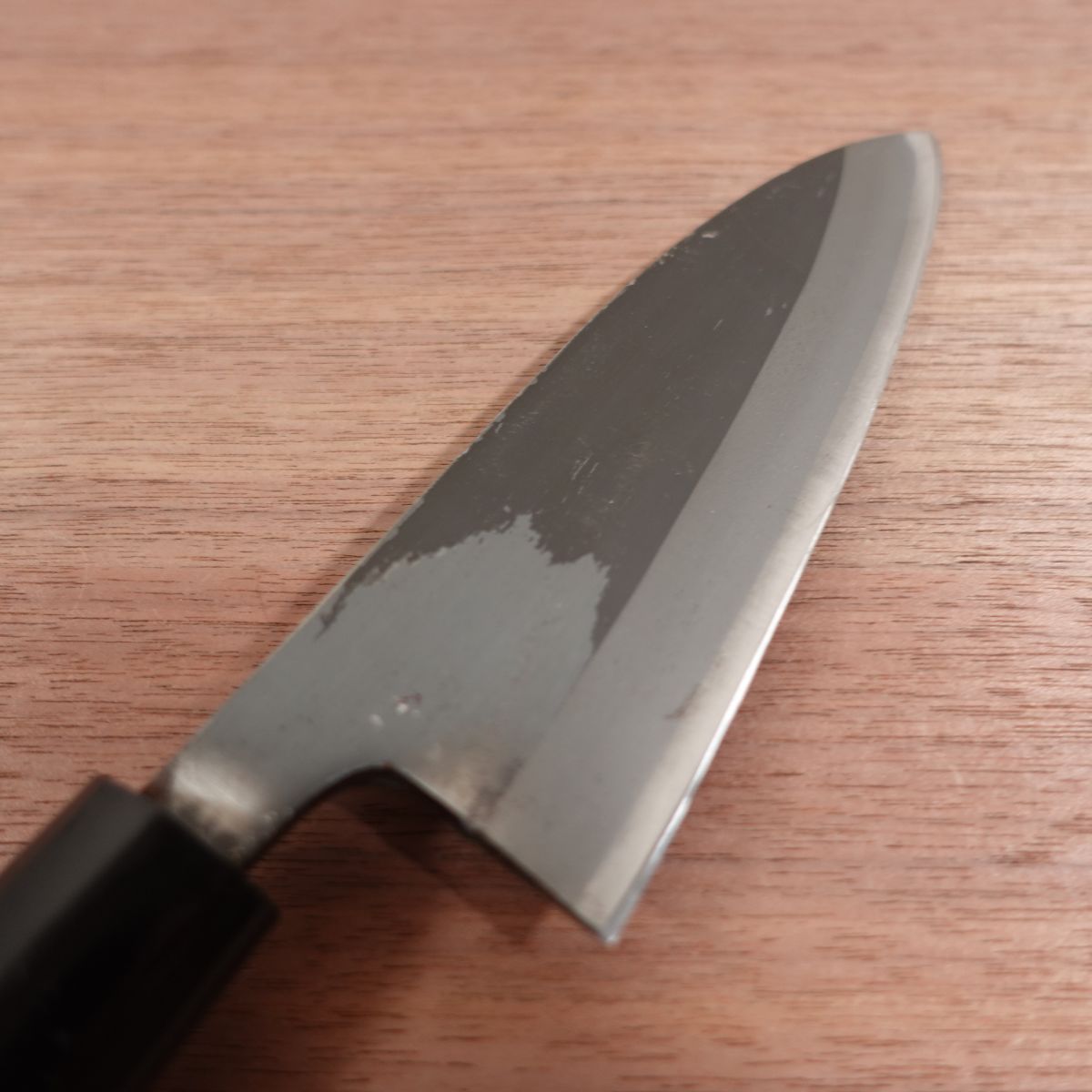 Katsuhiro Santoku Knife, Sharpened, Kurouchi Finish, All-Purpose Knife, Double Bevel, Also Suitable as Deba, 155mm