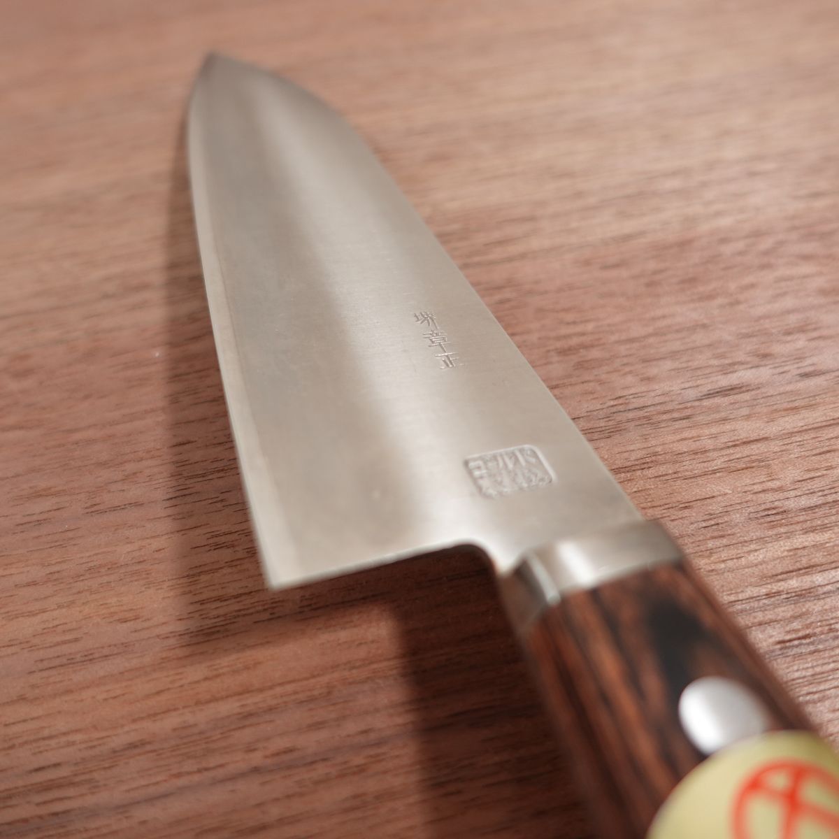 Sakai Akimasa Santoku Knife, Sharpened, All-Purpose Knife, Stainless Steel, Gold, Hon-Warikomi, Unused Stored Item, 165mm