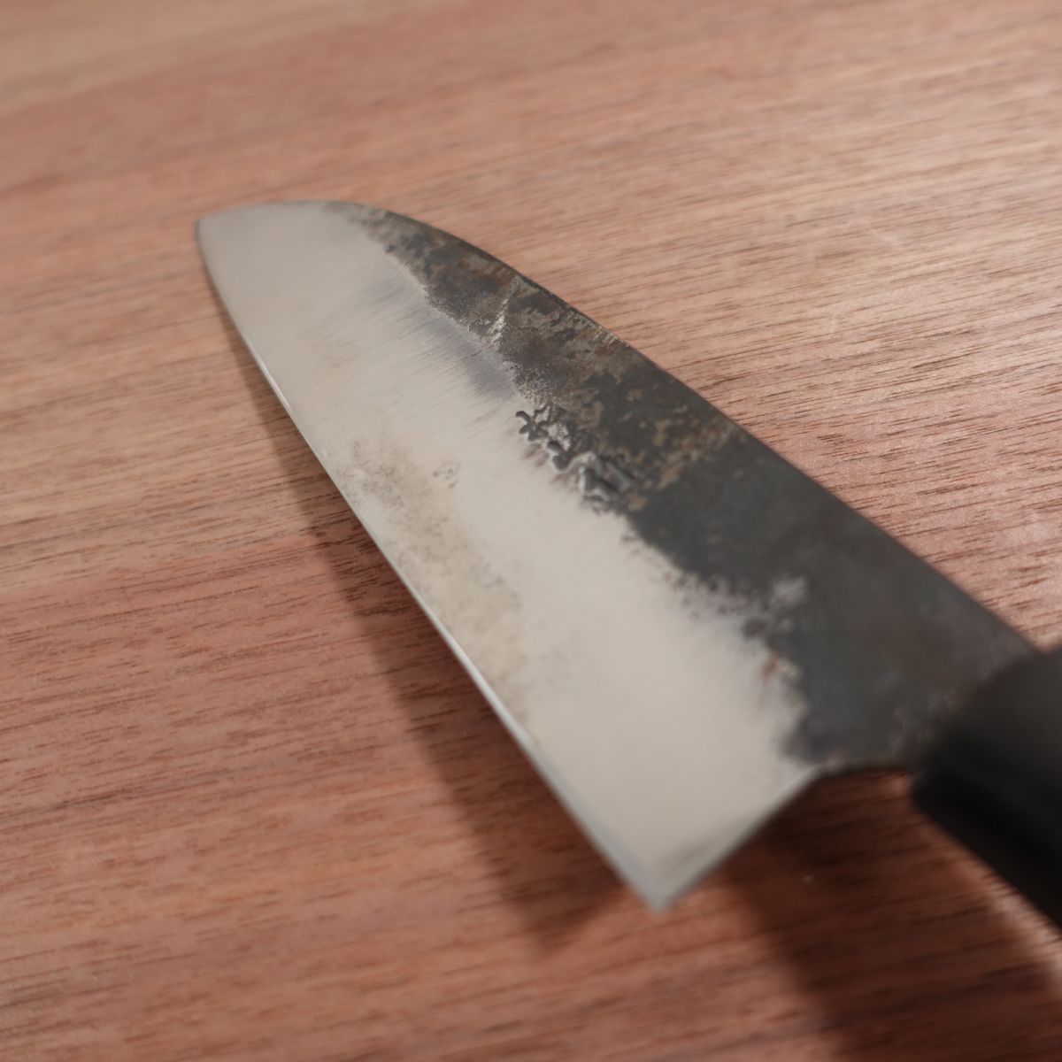 Matsuzaki Wa-Santoku Knife, Sharpened, Kurouchi Finish, Made by Matsuzaki, Miyazaki Cutlery, All-Purpose Knife, Nearly Unused, Boxed, 175mm