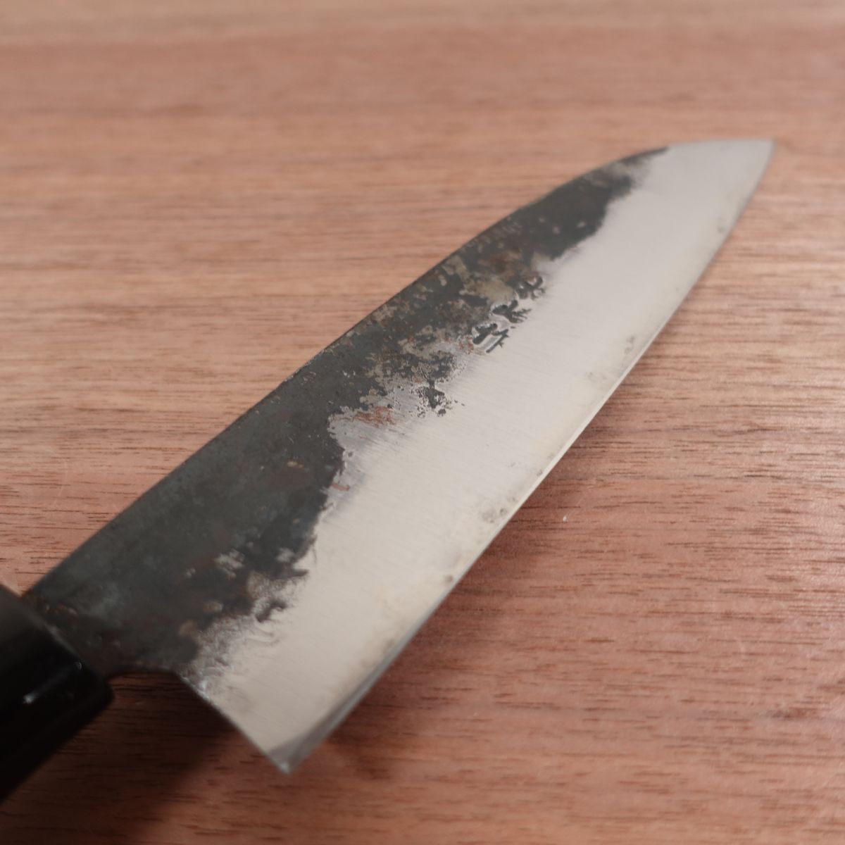 Matsuzaki Wa-Santoku Knife, Sharpened, Kurouchi Finish, Made by Matsuzaki, Miyazaki Cutlery, All-Purpose Knife, Nearly Unused, Boxed, 175mm