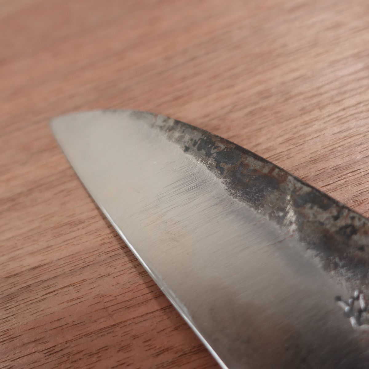 Matsuzaki Wa-Santoku Knife, Sharpened, Kurouchi Finish, Made by Matsuzaki, Miyazaki Cutlery, All-Purpose Knife, Nearly Unused, Boxed, 175mm