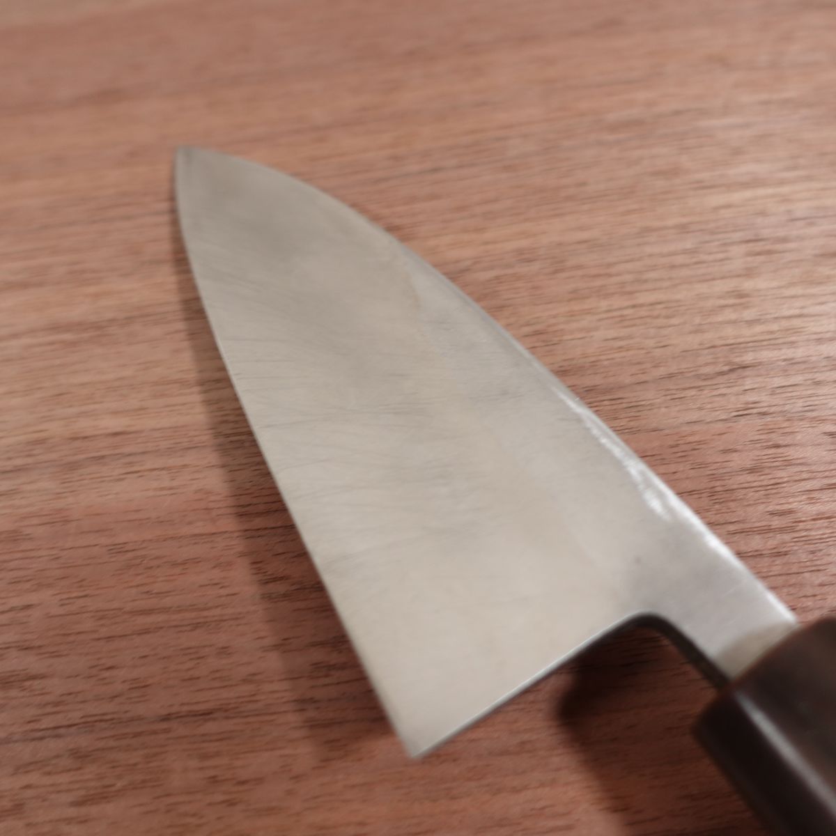 Mizuta Kunimitsu Deba Knife, Sharpened, Made by Mizuta Kunimitsu, Water Buffalo Handle, Handmade, Boxed, 150mm
