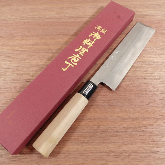 Sakai Kiyotaka Usuba Knife, Sharpened, Japanese Steel, Single Bevel, 180mm, Unused Stored Item, Boxed