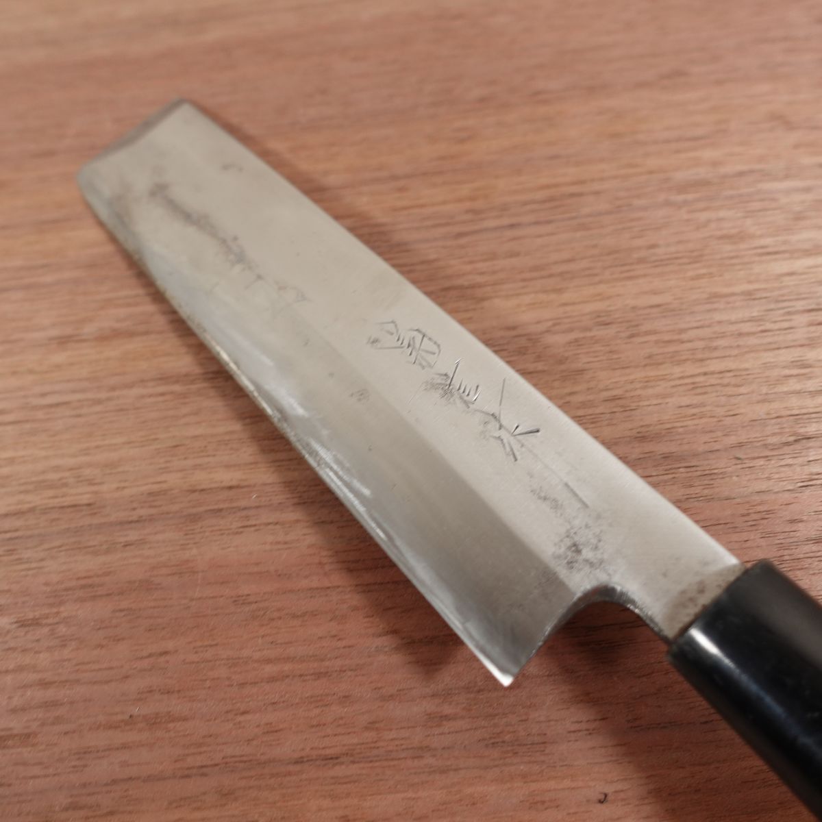 Kikunobu Usuba Knife, Sharpened, Left-Handed, Made by Kikunobu, Carbon Steel, Single Bevel, 180mm