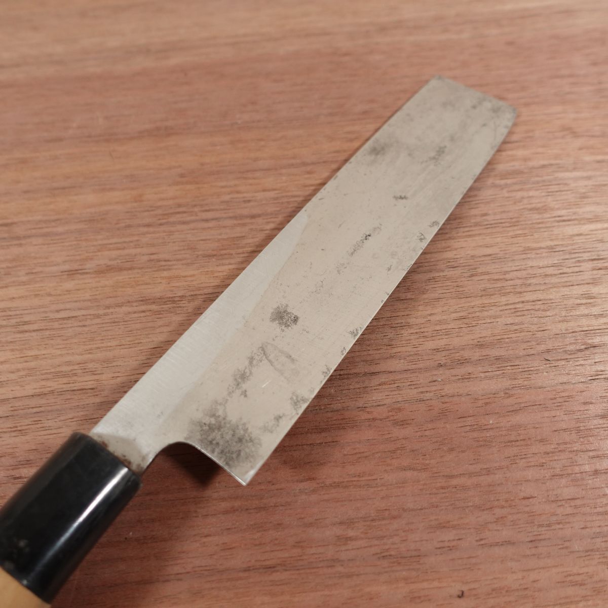 Kikunobu Usuba Knife, Sharpened, Left-Handed, Made by Kikunobu, Carbon Steel, Single Bevel, 180mm