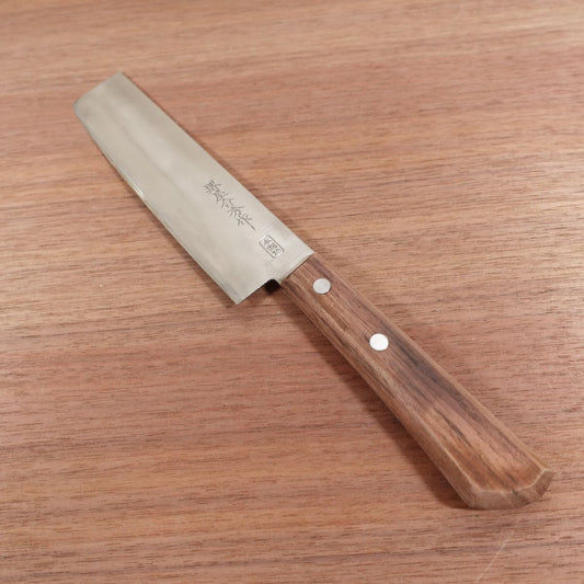 Sakaiya Haruhide Nakiri Knife, Sharpened, Hon-Warikomi, Made by Sakaiya Haruhide, Double Bevel, 160mm
