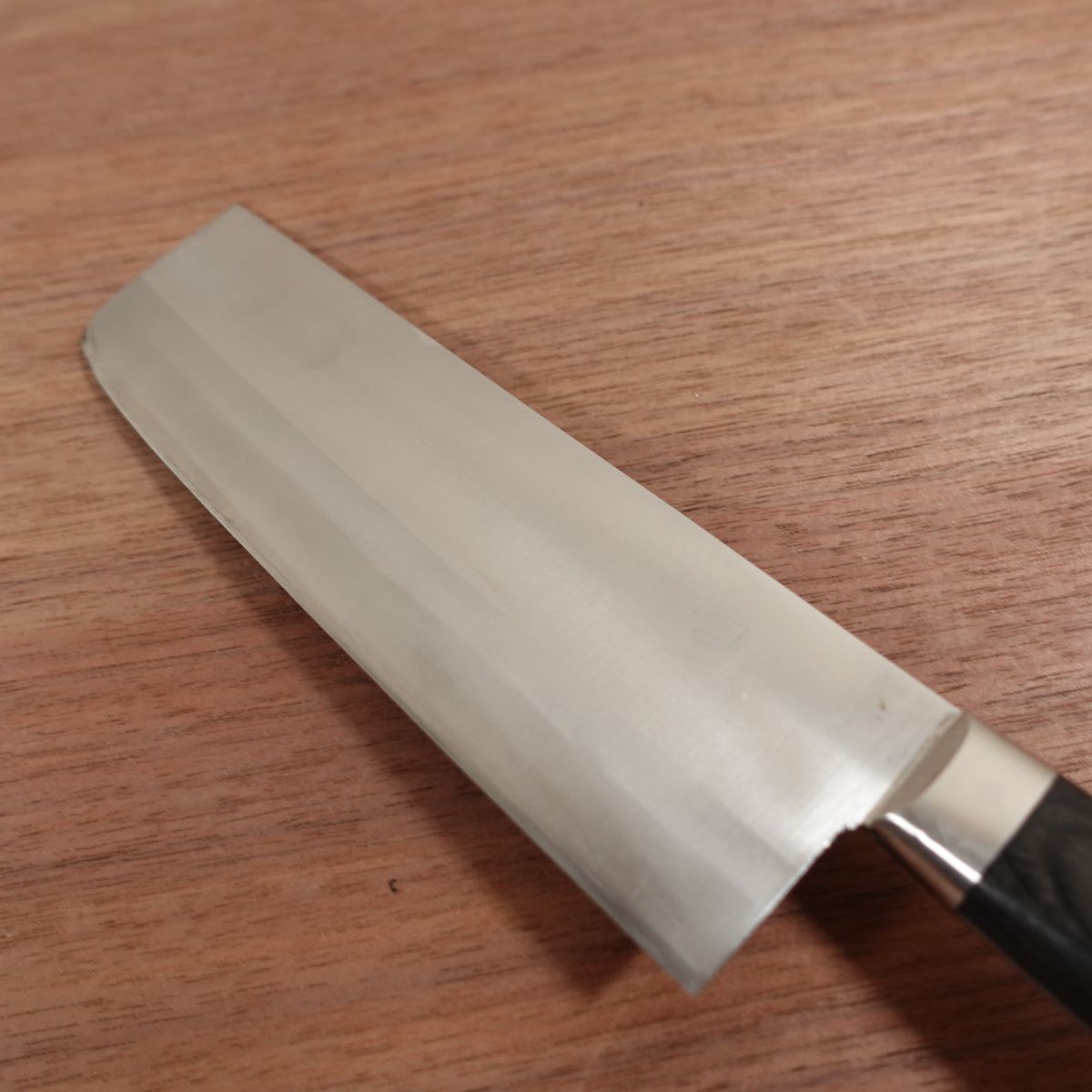 Masaomi Nakiri Knife, Sharpened, Hon-Warikomi, Made by Masaomi, Double Bevel, 160mm