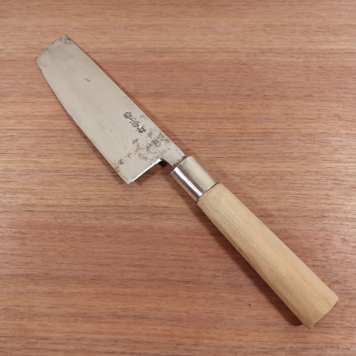 Tokujo Handmade Nakiri Knife, Sharpened, Carbon Steel, Double Bevel, Retro Handmade, 160mm