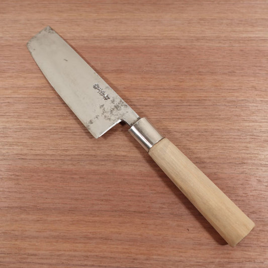 Tokujo Handmade Nakiri Knife, Sharpened, Carbon Steel, Double Bevel, Retro Handmade, 160mm
