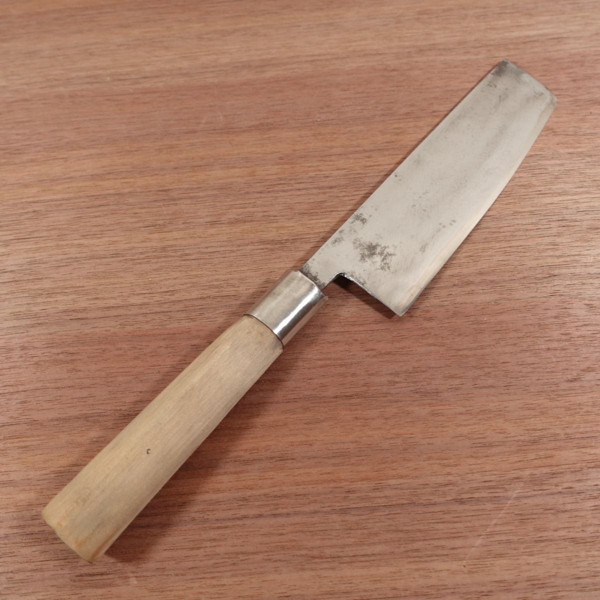 Tokujo Handmade Nakiri Knife, Sharpened, Carbon Steel, Double Bevel, Retro Handmade, 160mm