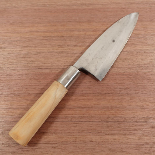 Yasuki Steel Deba Knife, Sharpened, Special Order, Carbon Steel, Single Bevel, Spine Scratch, 180mm
