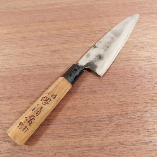 Sakai Kiyohiro Wa-Santoku Knife, Sharpened, Special, Special Forged, Laminated Carbon Steel, Kurouchi Finish, 160mm