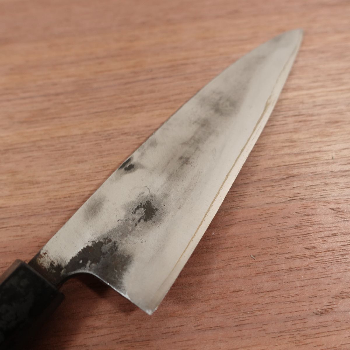 Sakai Kiyohiro Wa-Santoku Knife, Sharpened, Special, Special Forged, Laminated Carbon Steel, Kurouchi Finish, 160mm
