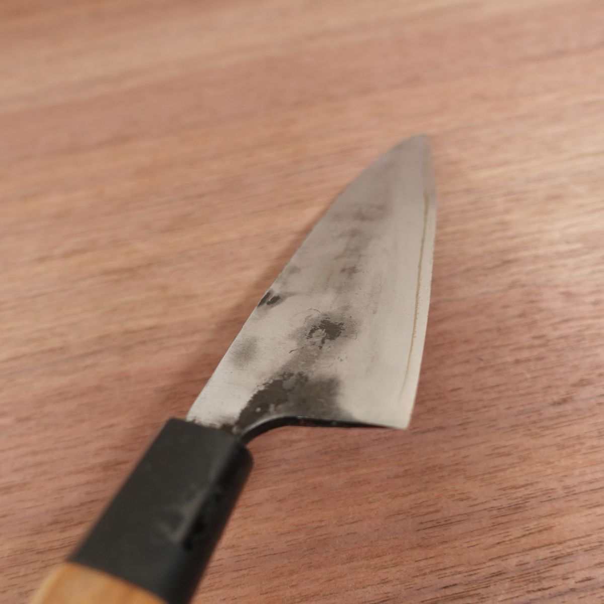 Sakai Kiyohiro Wa-Santoku Knife, Sharpened, Special, Special Forged, Laminated Carbon Steel, Kurouchi Finish, 160mm