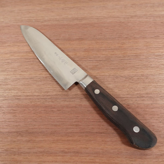 Hironao Santoku Knife, Sharpened, Hon-Warikomi DP Processed, All-Purpose Knife, Laminated Carbon Steel, Made by Hironao, 165mm
