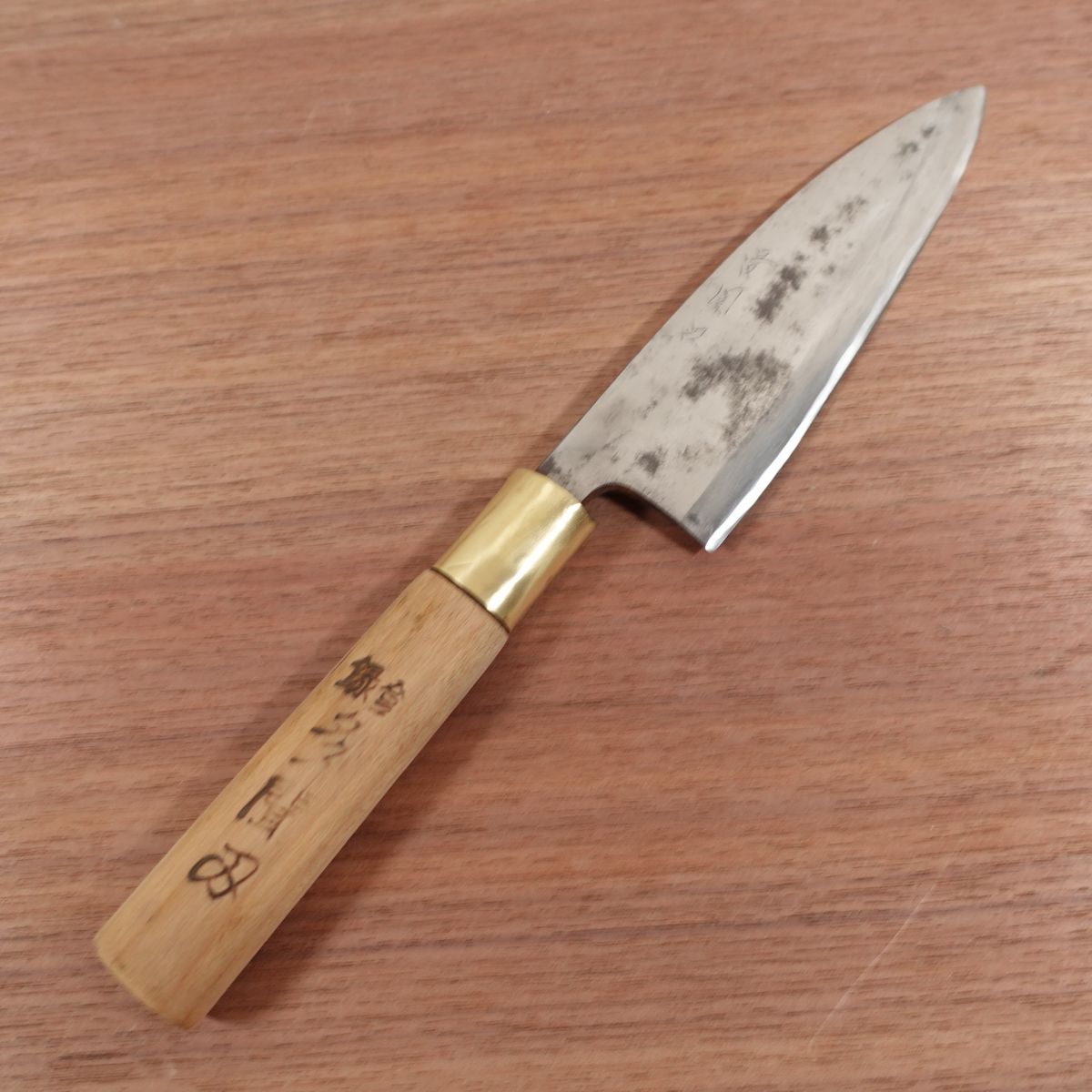 Tamonba Funayuki Knife, Sharpened, Slim Deba, Single Bevel, 145mm