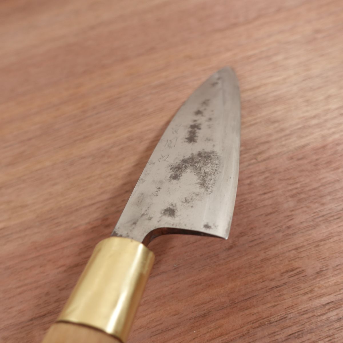 Tamonba Funayuki Knife, Sharpened, Slim Deba, Single Bevel, 145mm