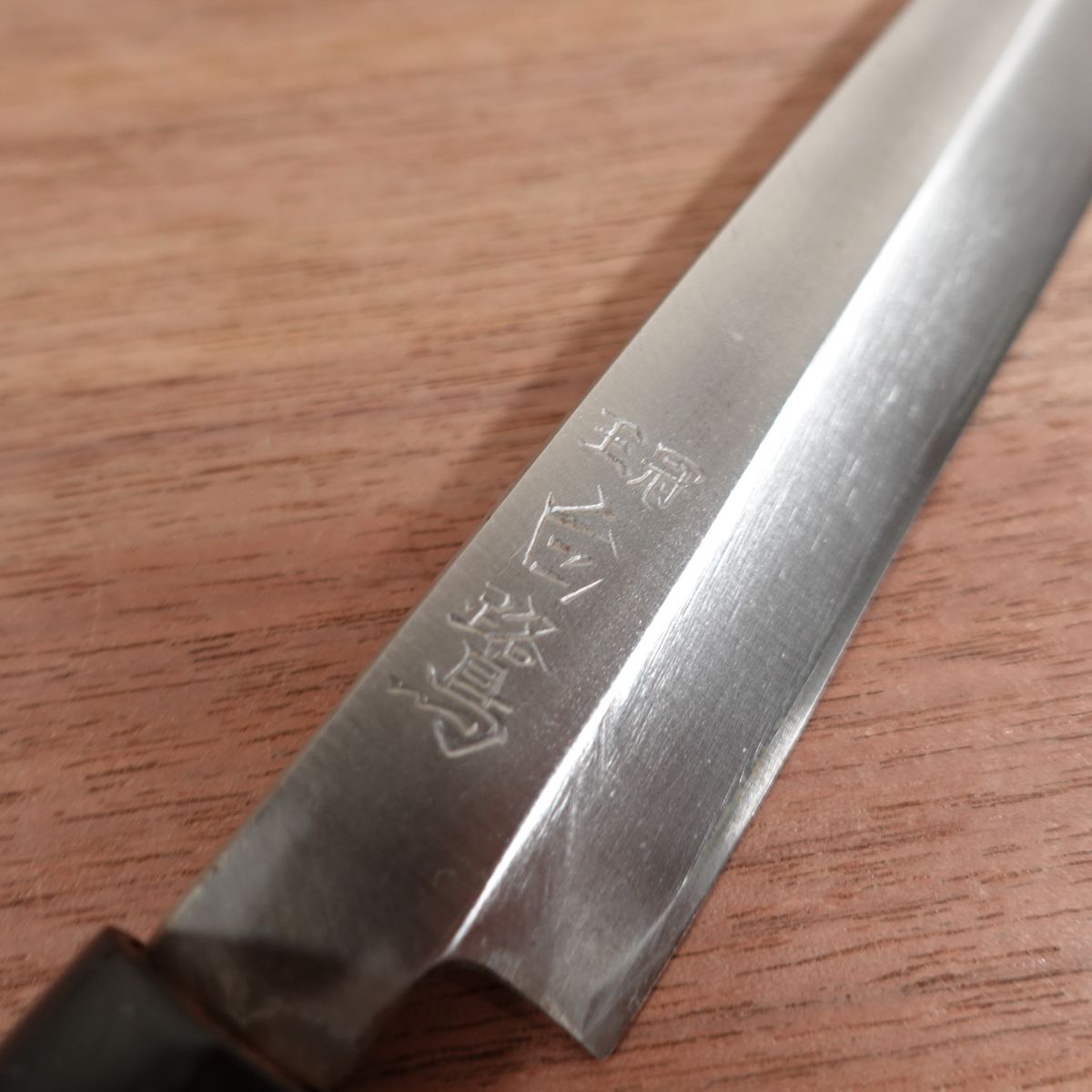 Shirasagi Yanagiba Knife, Sharpened, Sashimi Knife, Crown Shirasagi, Carbon Steel, Nearly Unused, 185mm