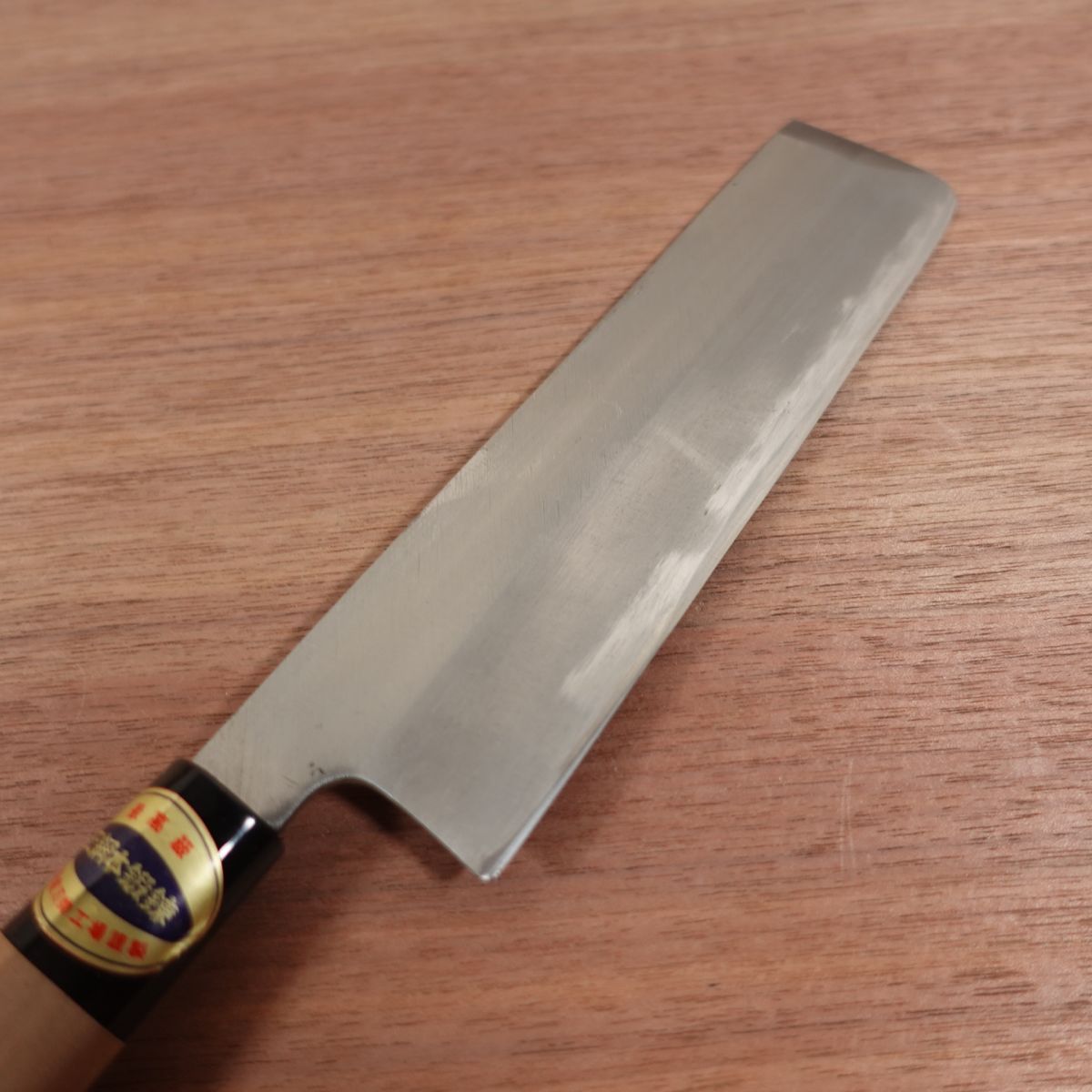 Traditional Craft Usuba Knife, Sharpened, Genuine Steel Forge-Forged, Single Bevel, Vegetable Knife, Handmade, Boxed, Nearly Unused Stored Item, 190mm