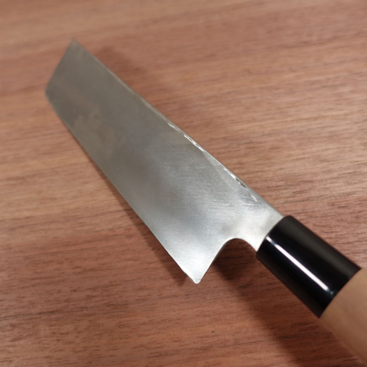 Traditional Craft Usuba Knife, Sharpened, Genuine Steel Forge-Forged, Single Bevel, Vegetable Knife, Handmade, Boxed, Nearly Unused Stored Item, 190mm
