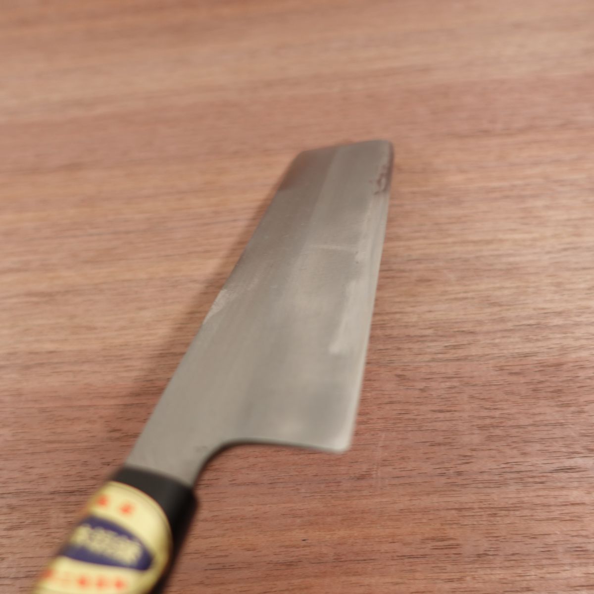 Traditional Craft Usuba Knife, Sharpened, Genuine Steel Forge-Forged, Single Bevel, Vegetable Knife, Handmade, Boxed, Nearly Unused Stored Item, 190mm