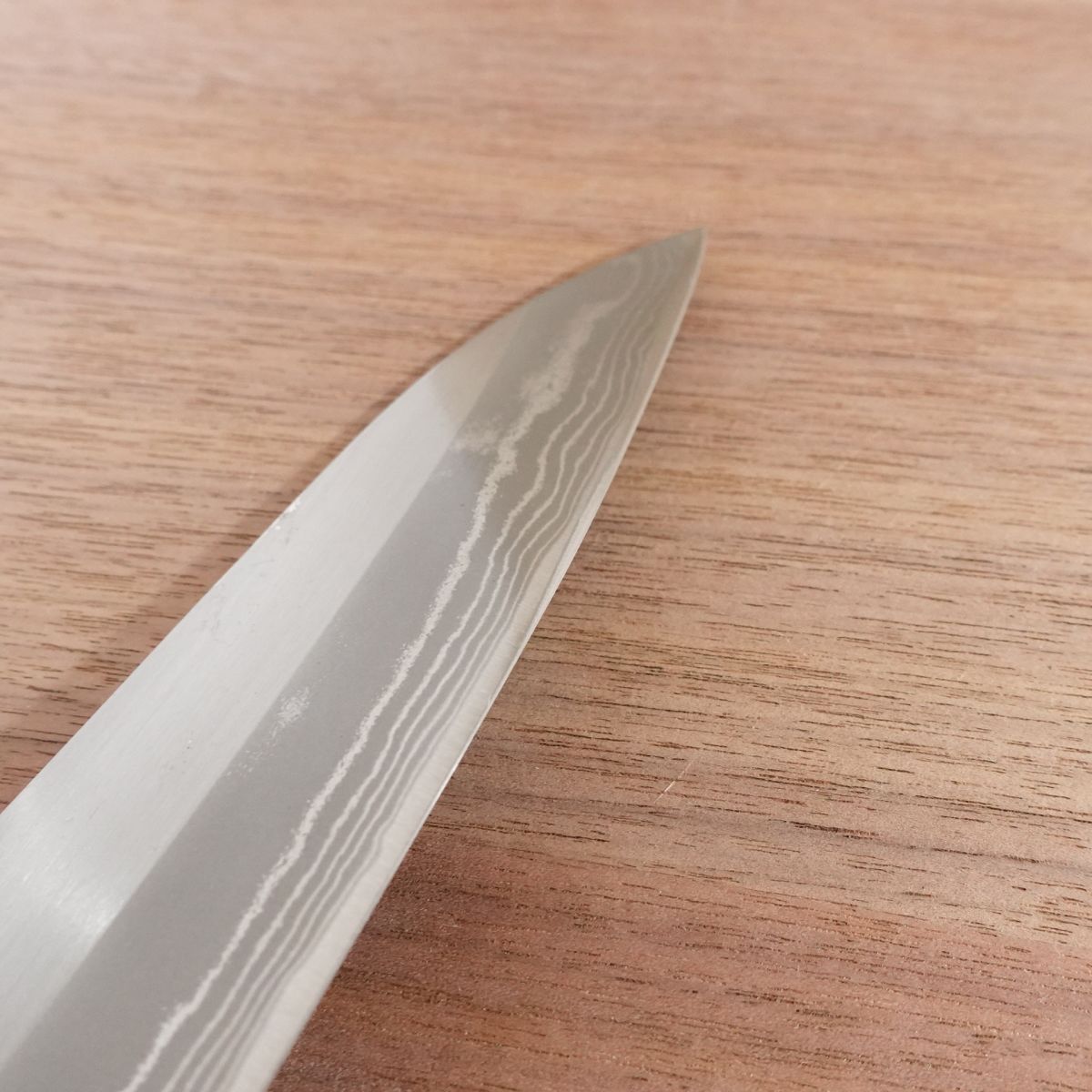 Echizen Wa-Santoku Knife, Sharpened, Damascus, All-Purpose Knife, Unused Stored Item, Boxed, 175mm