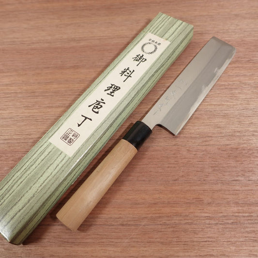 Sakai Ichiji Usuba Knife, Sharpened, Water Buffalo Handle, Ichiji Betsusaku, Single Bevel, Boxed, Unused Stored Item, 165mm