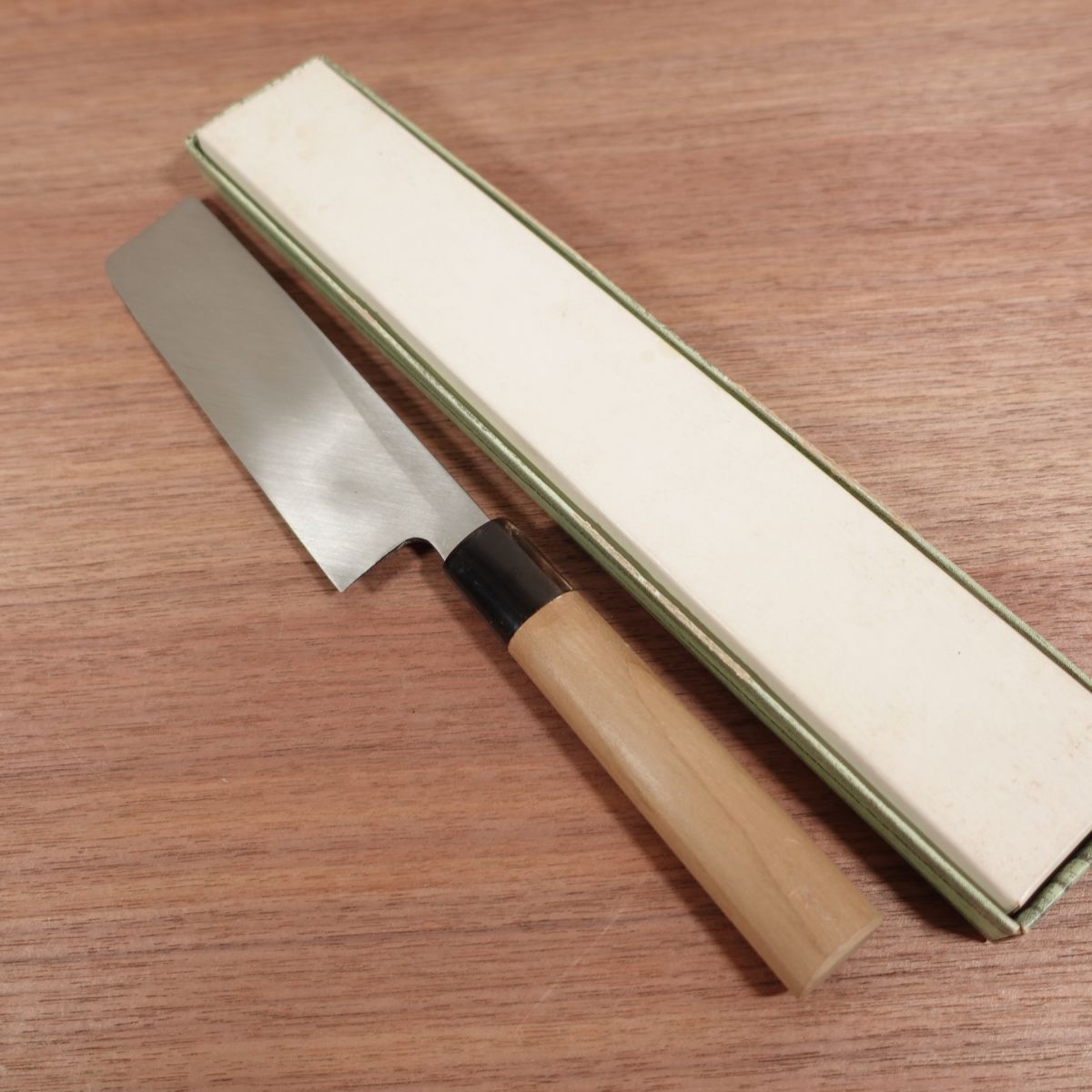 Sakai Ichiji Usuba Knife, Sharpened, Water Buffalo Handle, Ichiji Betsusaku, Single Bevel, Boxed, Unused Stored Item, 165mm