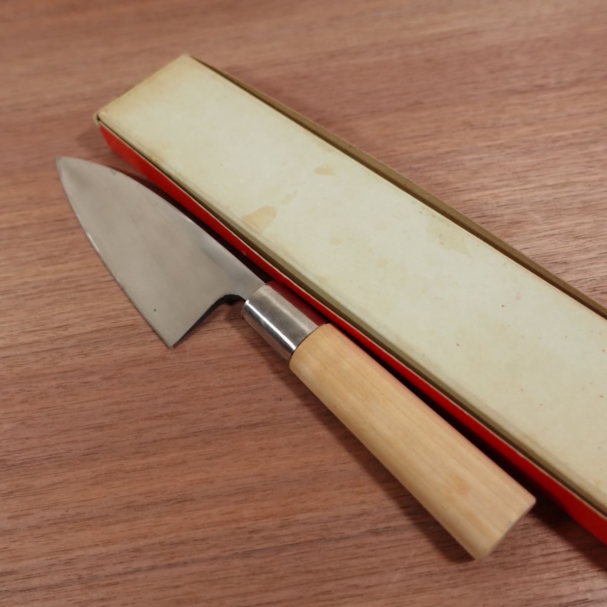 Sakai Masashige Deba Knife, Sharpened, Yasuki Steel, Hon-Tanren, Sakai Masashige Saku, Boxed, 135mm