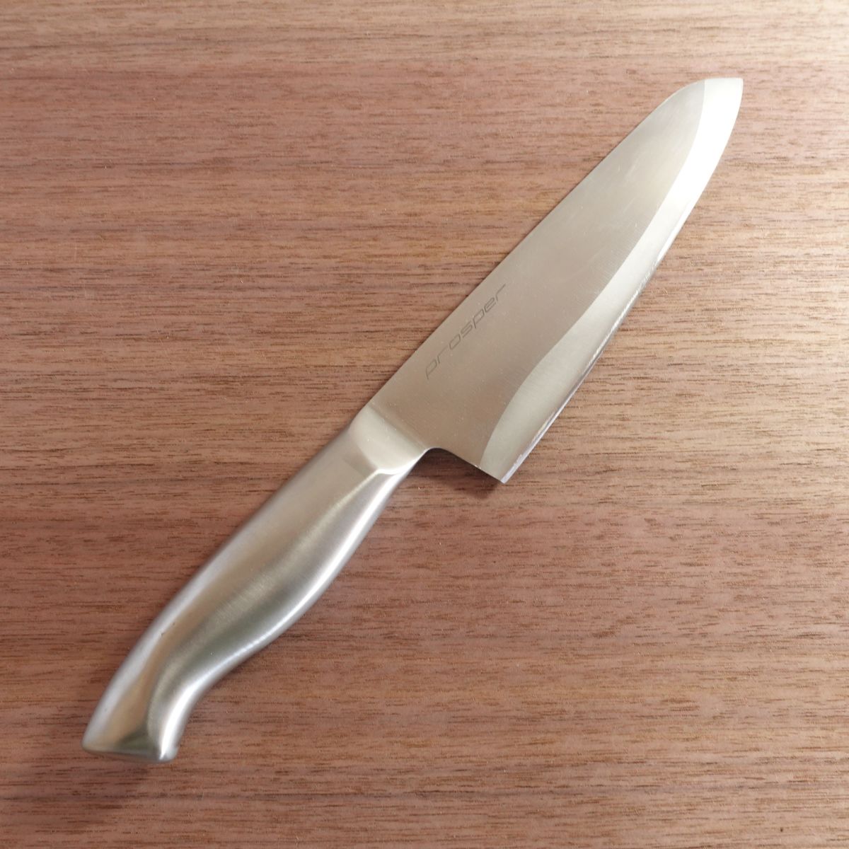 Prosper Santoku Knife, Sharpened, All Stainless Steel, All-Purpose Knife, 165mm