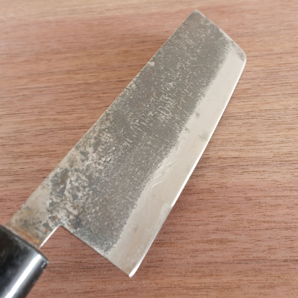 Seki Magoroku Nakiri Knife, Sharpened, Kinju, Kurouchi Nashiji Finish, Shirogami Steel, Yasuki Steel, 160mm