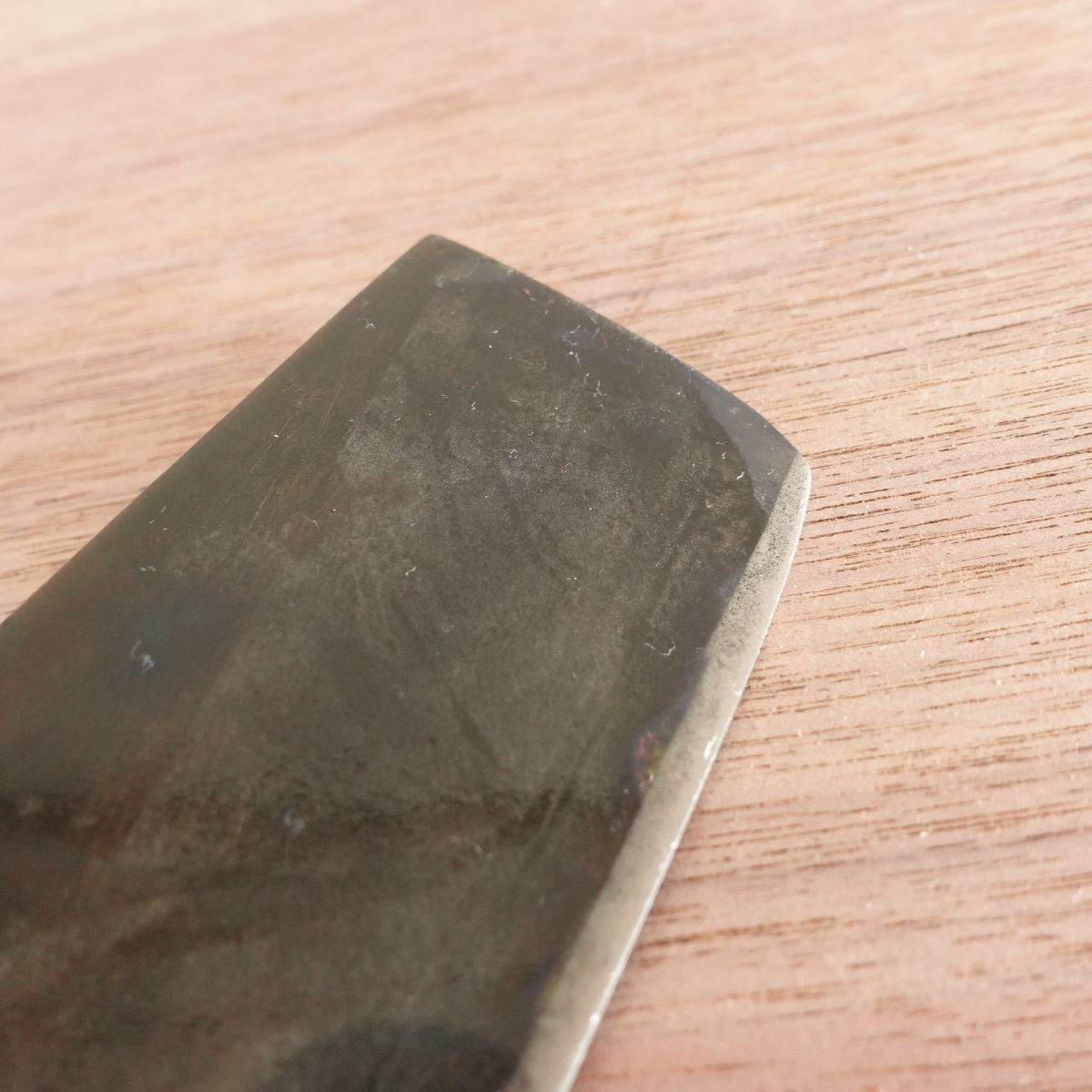 [HYPER REBORN] Suita Okishige Nakiri Knife, Sharpened, Black Oxide Finish, Water Buffalo Handle, Rare Vegetable Knife, 160mm