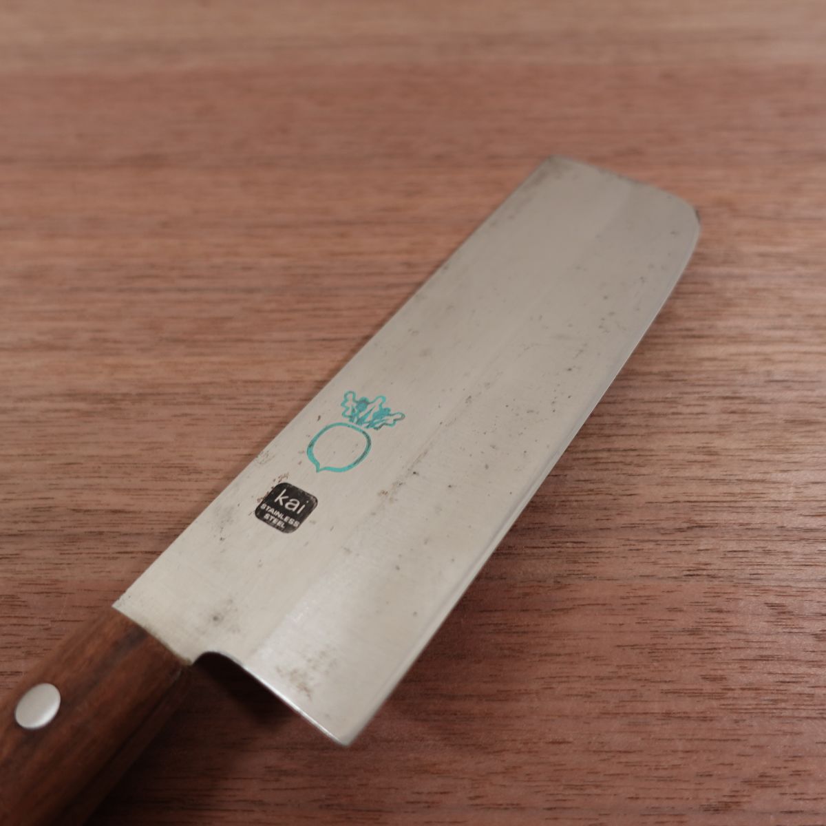 KAI Nakiri Knife, Sharpened, Stainless Steel, GINSO, Sticker Attached, 140mm