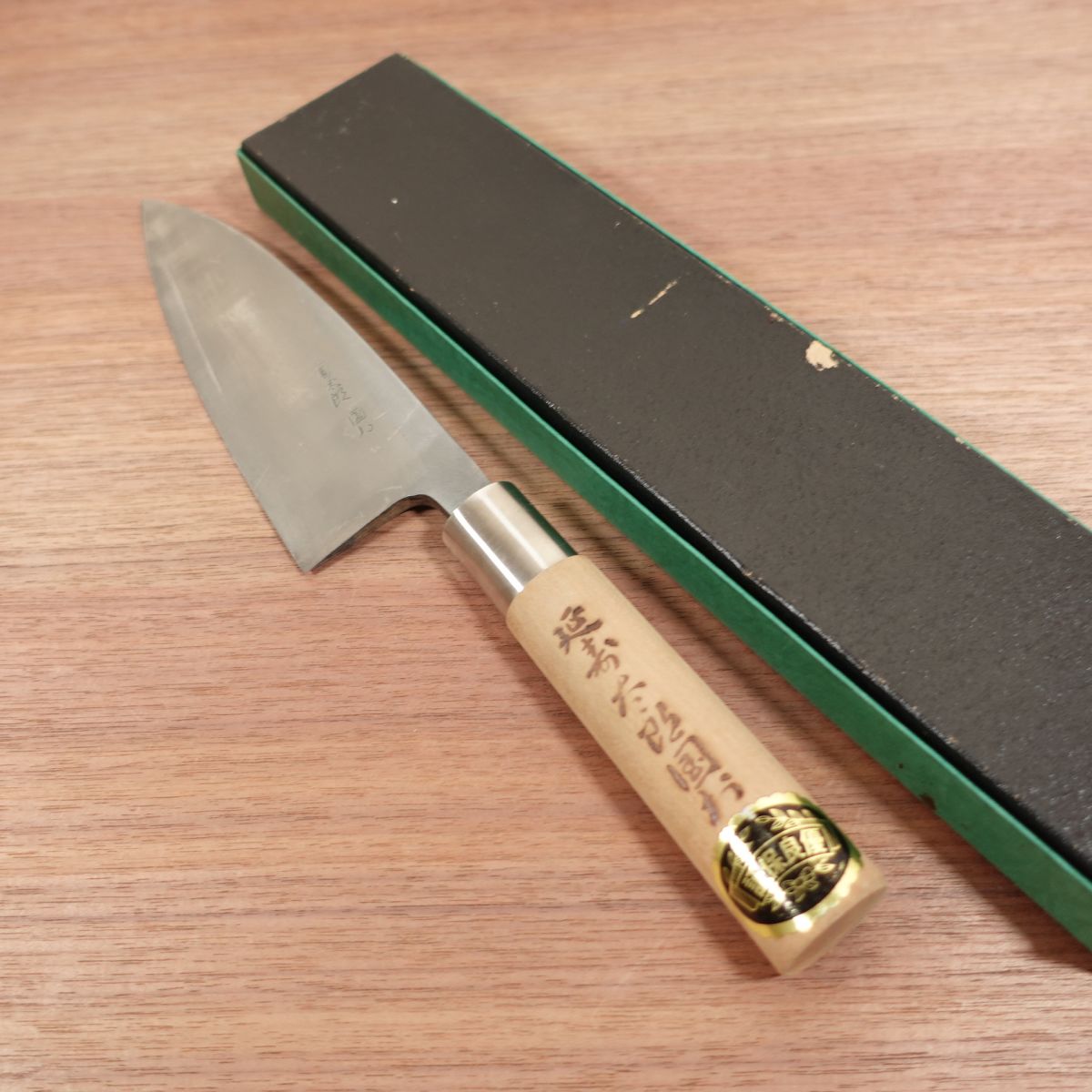 Enjutaro Kunimura Deba Messer, geschärft, Karbonstahl, Enju, Qualitätsgarantie-Aufkleber, originalverpackt, neuwertiger Lagerartikel, 170 mm