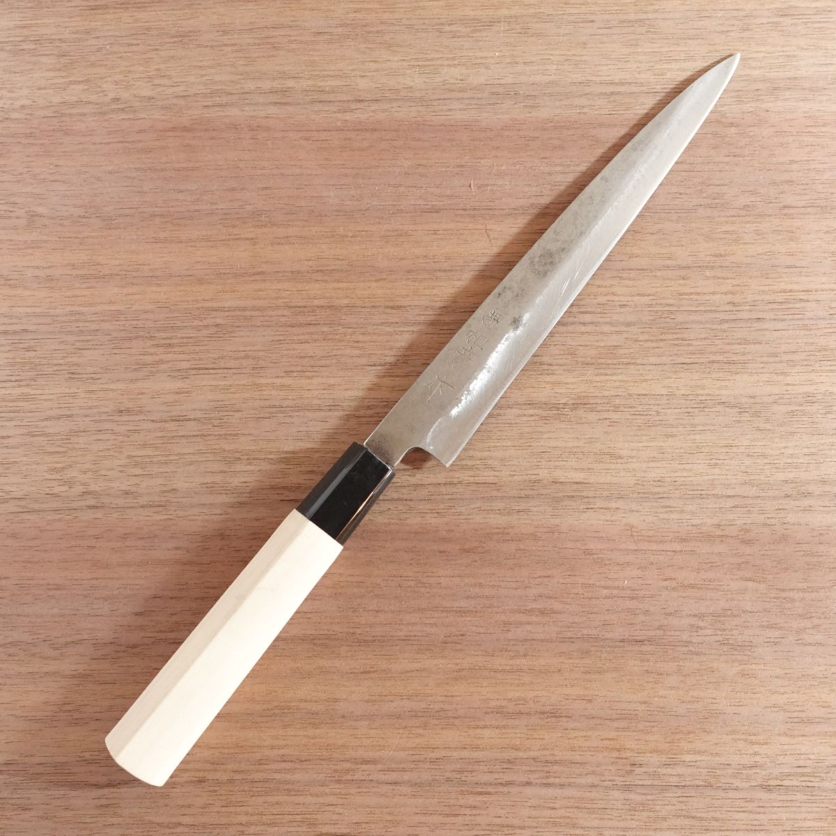 Sakai Kazuhiko Yanagiba Knife, Sharpened, Sashimi Knife, Carbon Steel, Handle Like New, 210mm