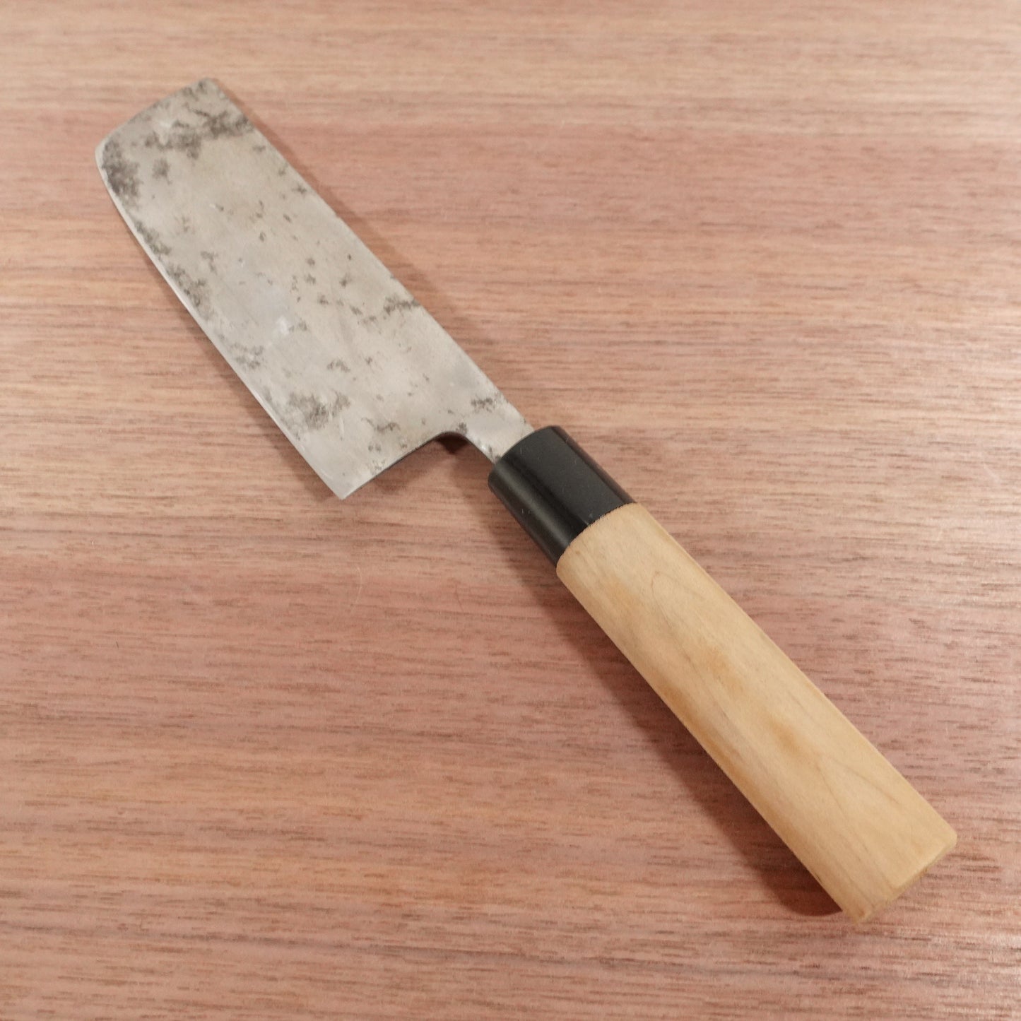Rikiso Nakiri Knife, Sharpened, Carbon Steel, Double Bevel, Sticker Attached, 160mm