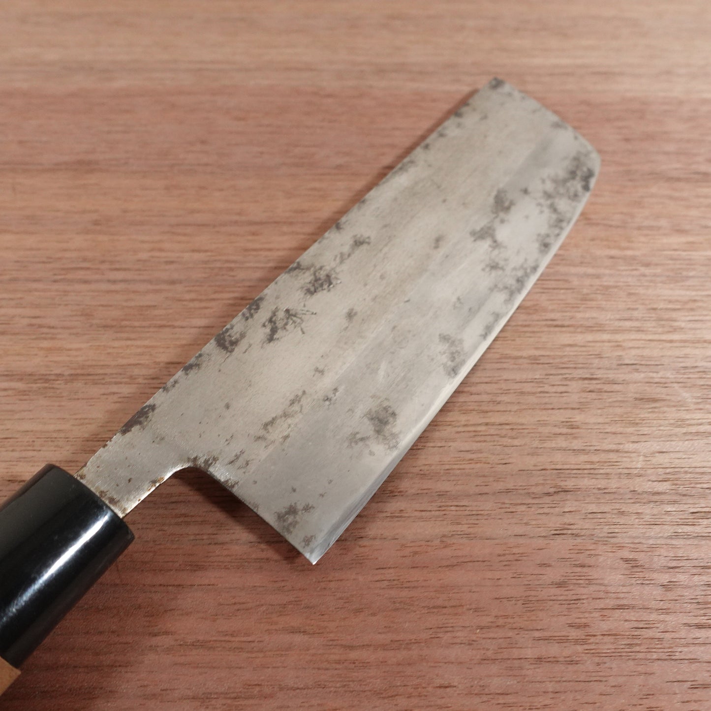 Rikiso Nakiri Knife, Sharpened, Carbon Steel, Double Bevel, Sticker Attached, 160mm