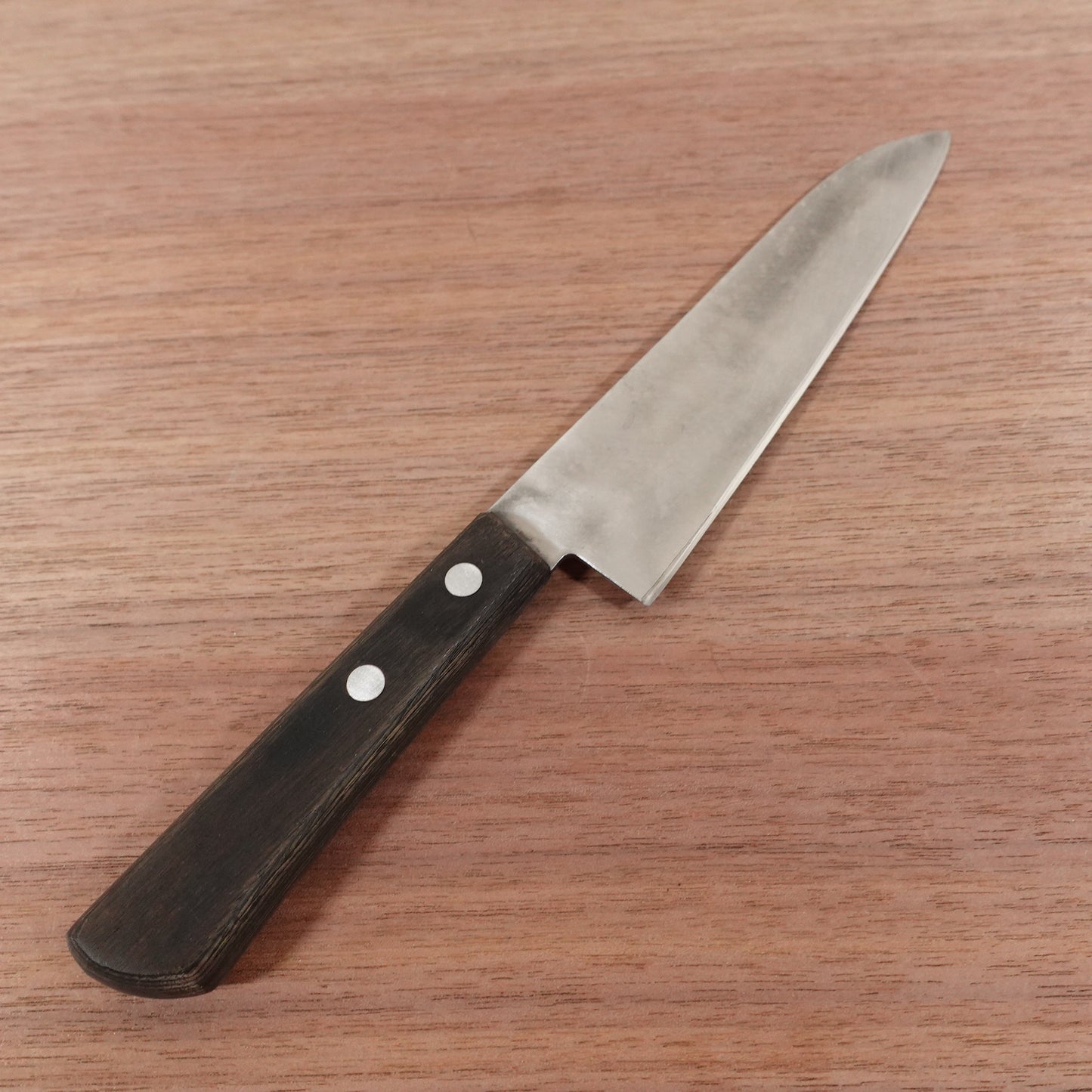 Sakai Kazuhiro Ko-Santoku Knife, Sharpened, All-Purpose Knife, Laminated Steel, Wide Petty, Straight Edge, 145mm