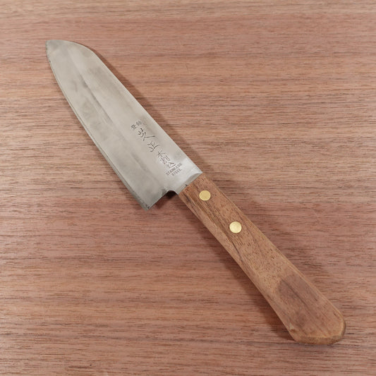 Shibamasa Santoku Knife, Sharpened, Laminated Steel, All-Purpose Knife, Thin Blade, 165mm