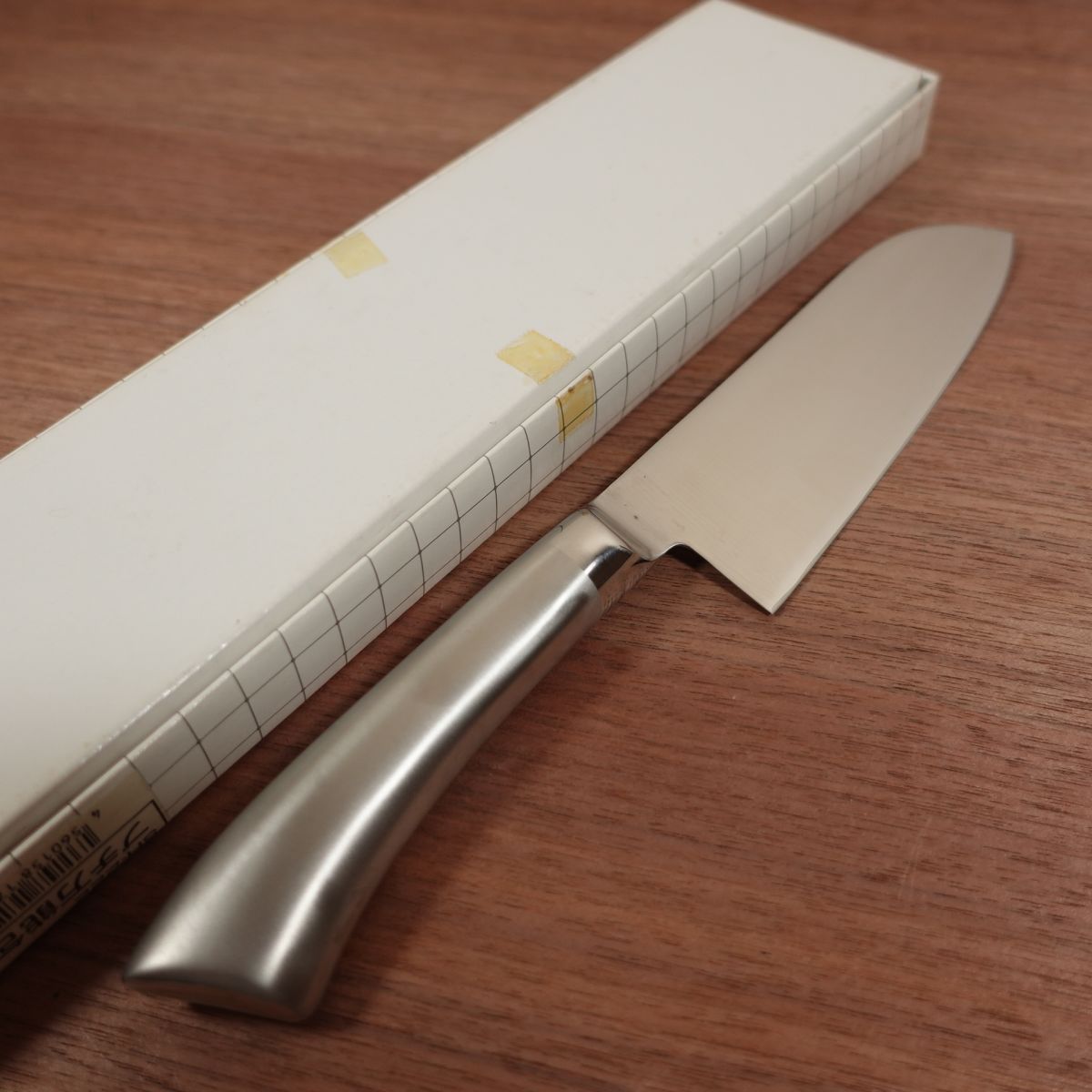 Hiroyuki Sakai Santoku Knife, Sharpened, All Stainless Steel, H.SAKAI, Able Kitchen Knife Series, Boxed, Unused Stored Item, 145mm