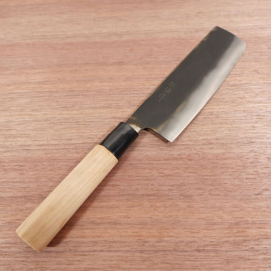 [HYPER REBORN] Koubai Nakiri Knife, Sharpened, Black Oxide Finish, Carbon Steel, Double Bevel, Koubai, 160mm