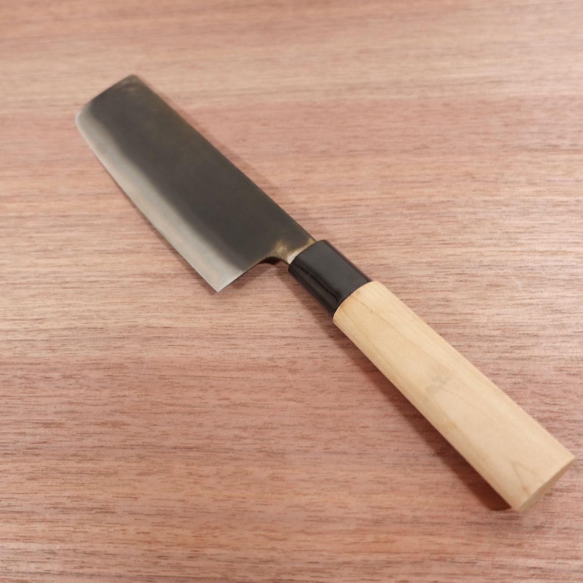 [HYPER REBORN] Koubai Nakiri Knife, Sharpened, Black Oxide Finish, Carbon Steel, Double Bevel, Koubai, 160mm