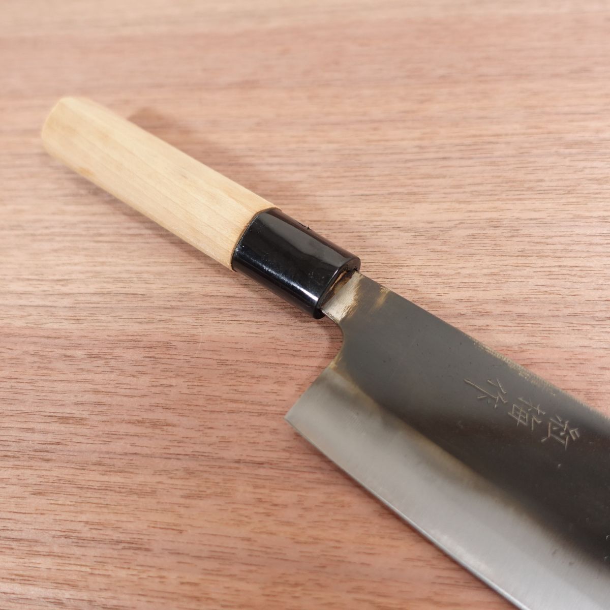 [HYPER REBORN] Koubai Nakiri Knife, Sharpened, Black Oxide Finish, Carbon Steel, Double Bevel, Koubai, 160mm