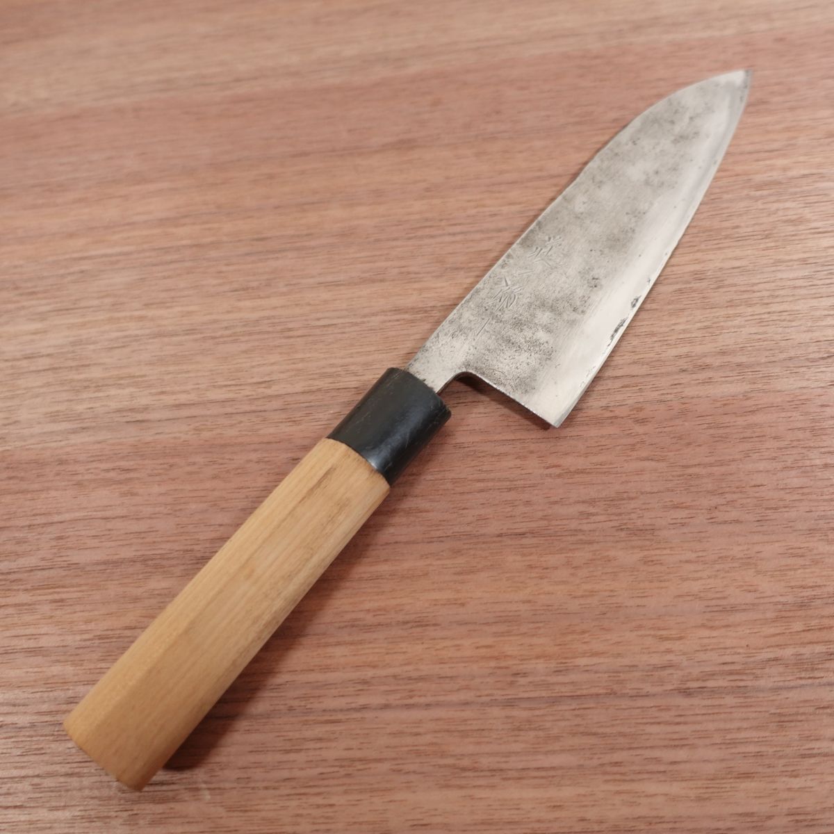 Soichiro Wa-Santoku Knife, Sharpened, All-Purpose Knife, Nashiji Finish, Handmade, 165mm