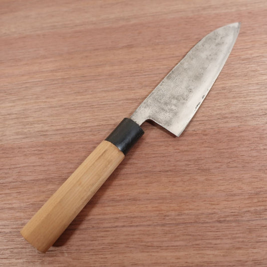 Soichiro Wa-Santoku Knife, Sharpened, All-Purpose Knife, Nashiji Finish, Handmade, 165mm